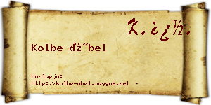 Kolbe Ábel névjegykártya