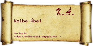 Kolbe Ábel névjegykártya