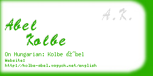 abel kolbe business card